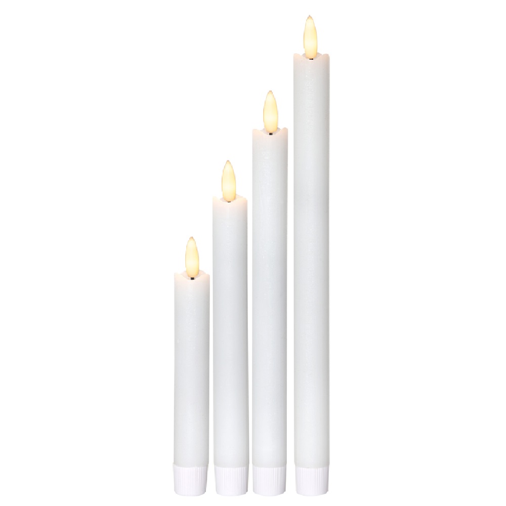 Свечи LED FLAMME для подсвечника 4 шт 28,5х2,1см серебро/1