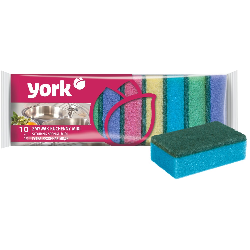 Губка YORK для посуды Миди 10шт /60