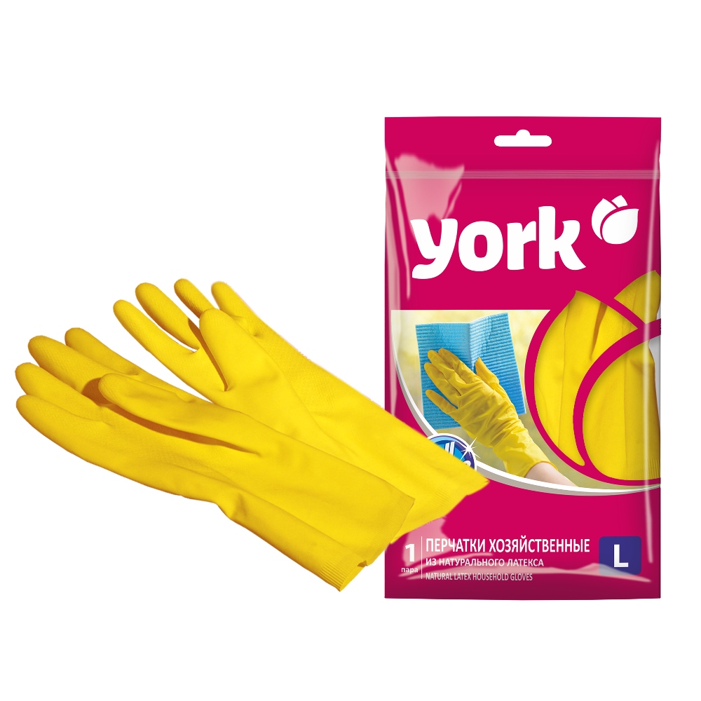 Перчатки резиновые YORK (L) /144